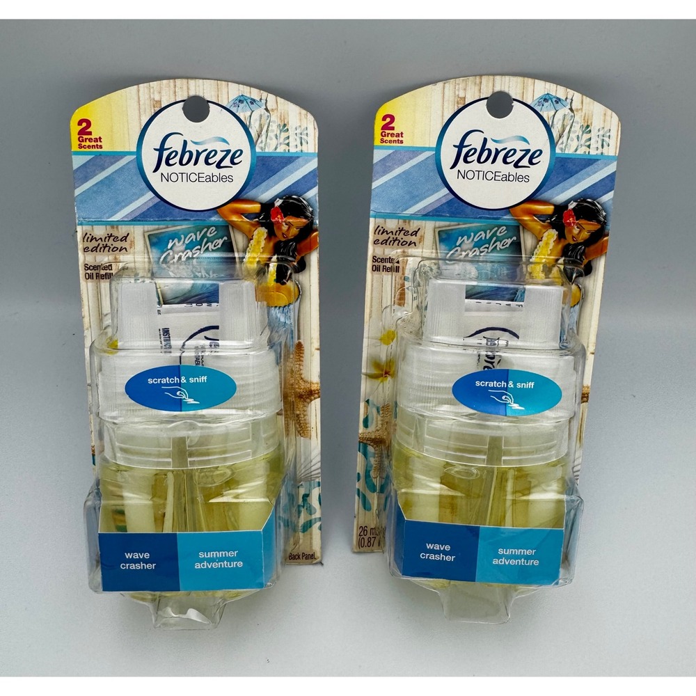 New Sealed Febreze NOTICEables Wave Crasher Summer Adventure Scented Oil Refill